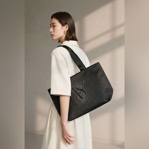 Victoria's Secret Black Rhinestone VS Logo Tote